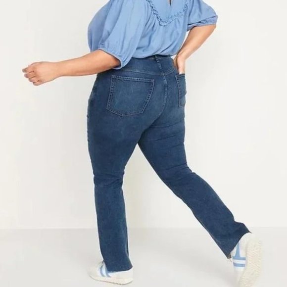 NEW Old Navy Extra High-Waisted Kicker Boot-Cut Button-Fly Jeans 24 - Picture 3 of 8